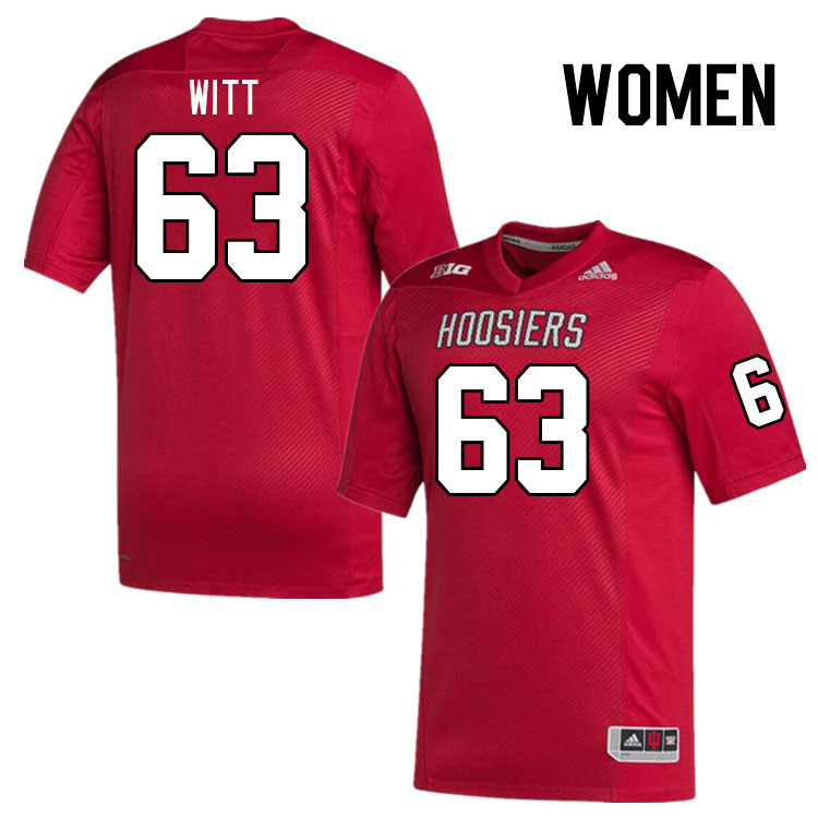 Women #63 Josh Witt Indiana Hoosiers College Football Jerseys Stitched Sale-Red
